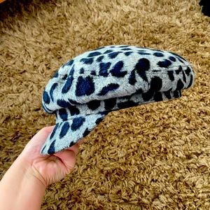 Thrifted leopard print news boys cap, never worn